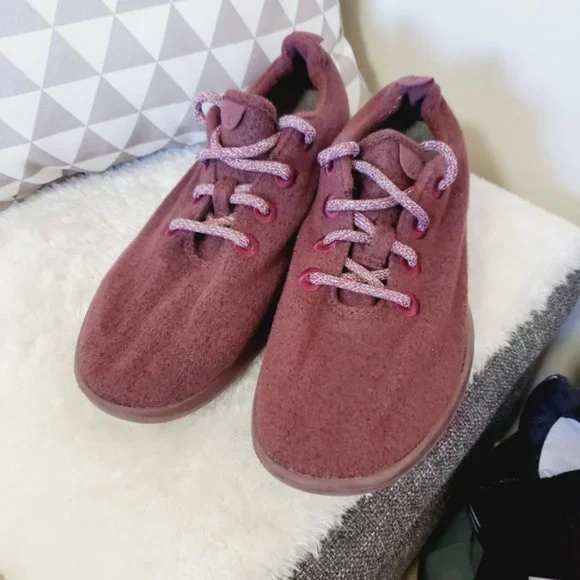 Allbirds Burgundy Wool Womens Light Weight Running Shoes Sneakers 9 - Picture 3 of 6